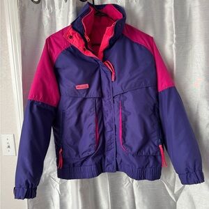 Vintage 80s 90s Columbia Powder Keg Jacket Womens M Colorblock Ski Retro